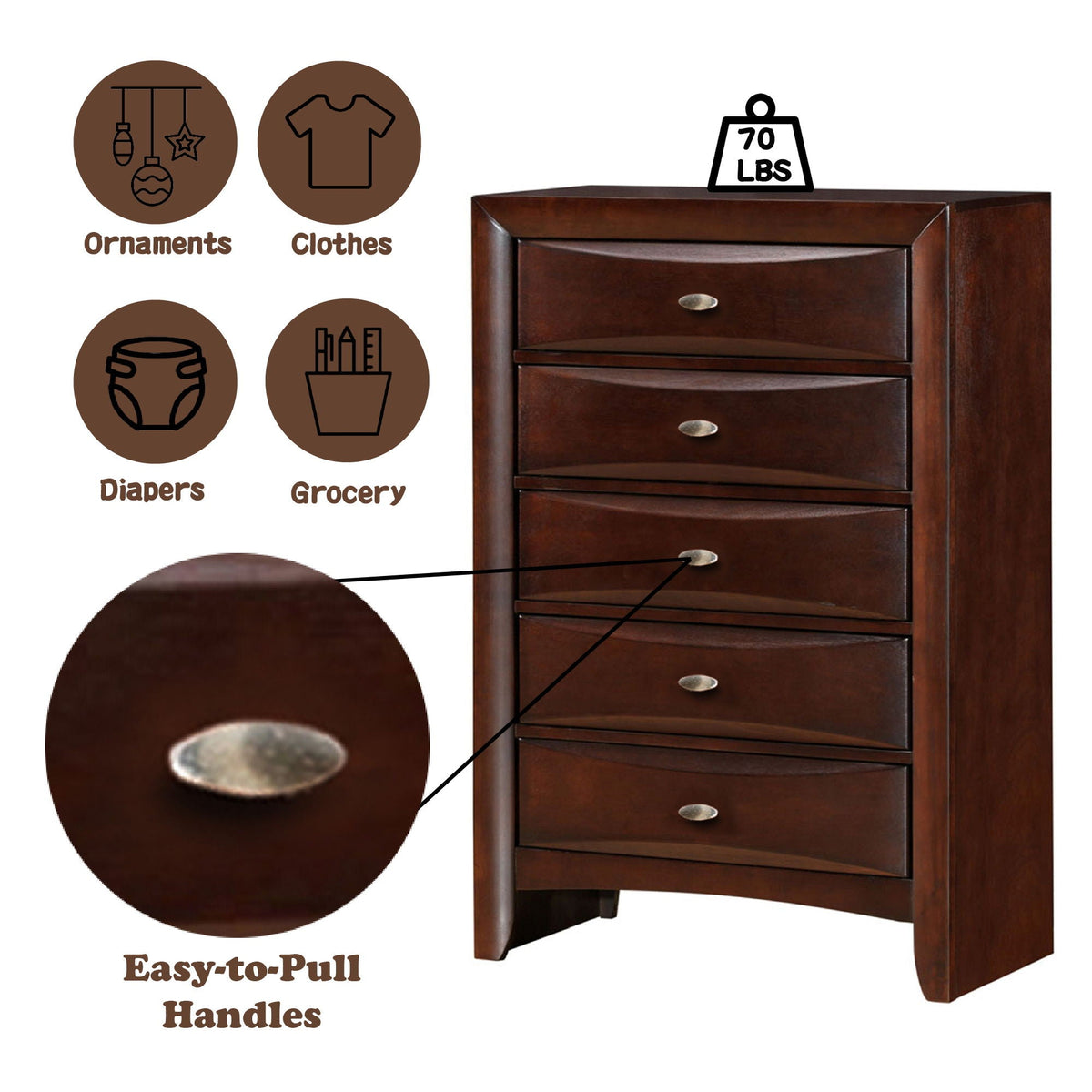 Urban Nest Ireland Elegant Design Chest - view 7