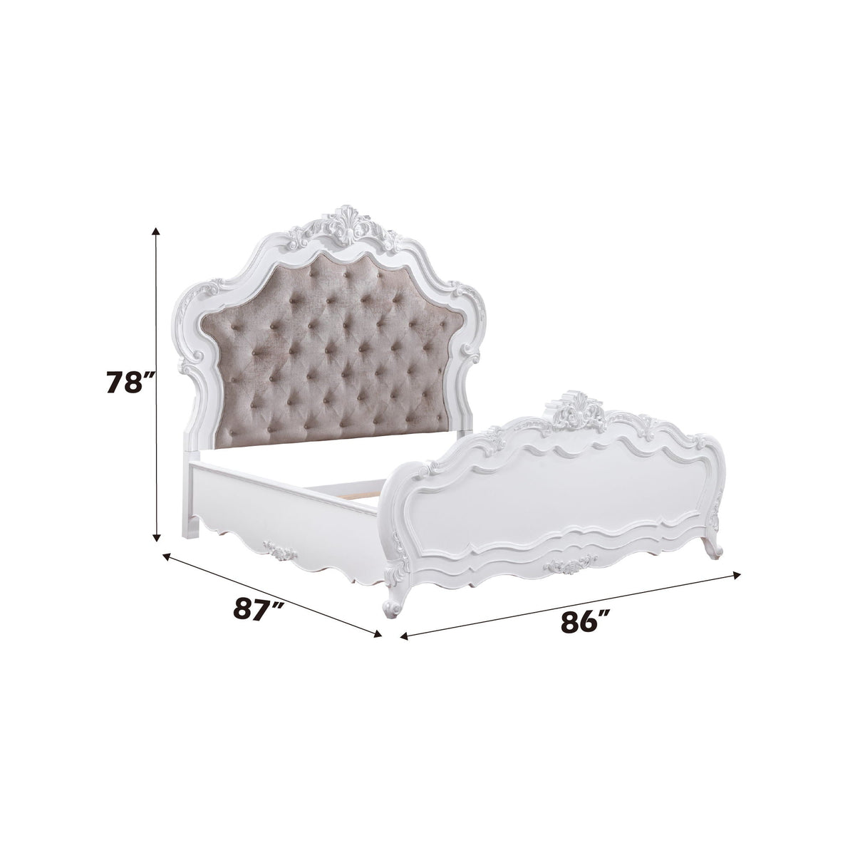 Urban Nest Latisha Wood Slat Bed with Fabric Headboard
