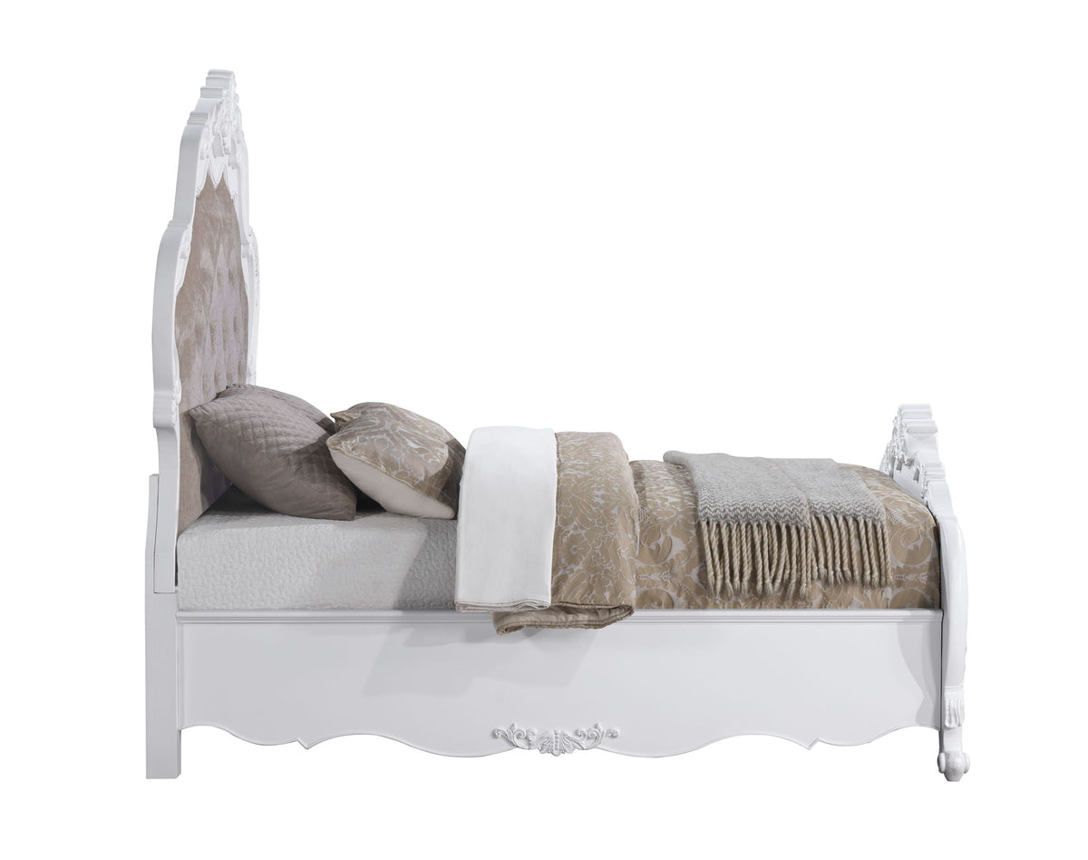 Urban Nest Latisha Wood Slat Bed with Fabric Headboard - view 2