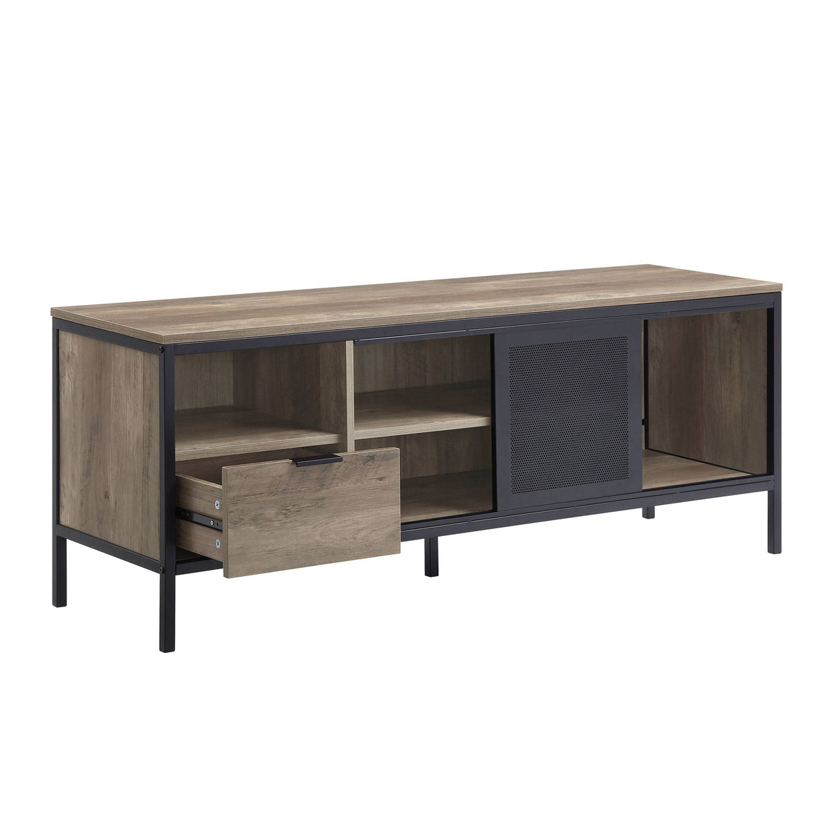 Urban Nest Light Brown Rustic TV Stand with Metal Frame - view 5