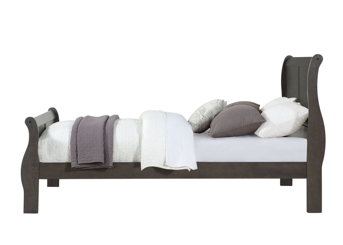 Urban Nest Louis Philippe Sleigh Bedroom Set with Sleigh Bed and Nightstand