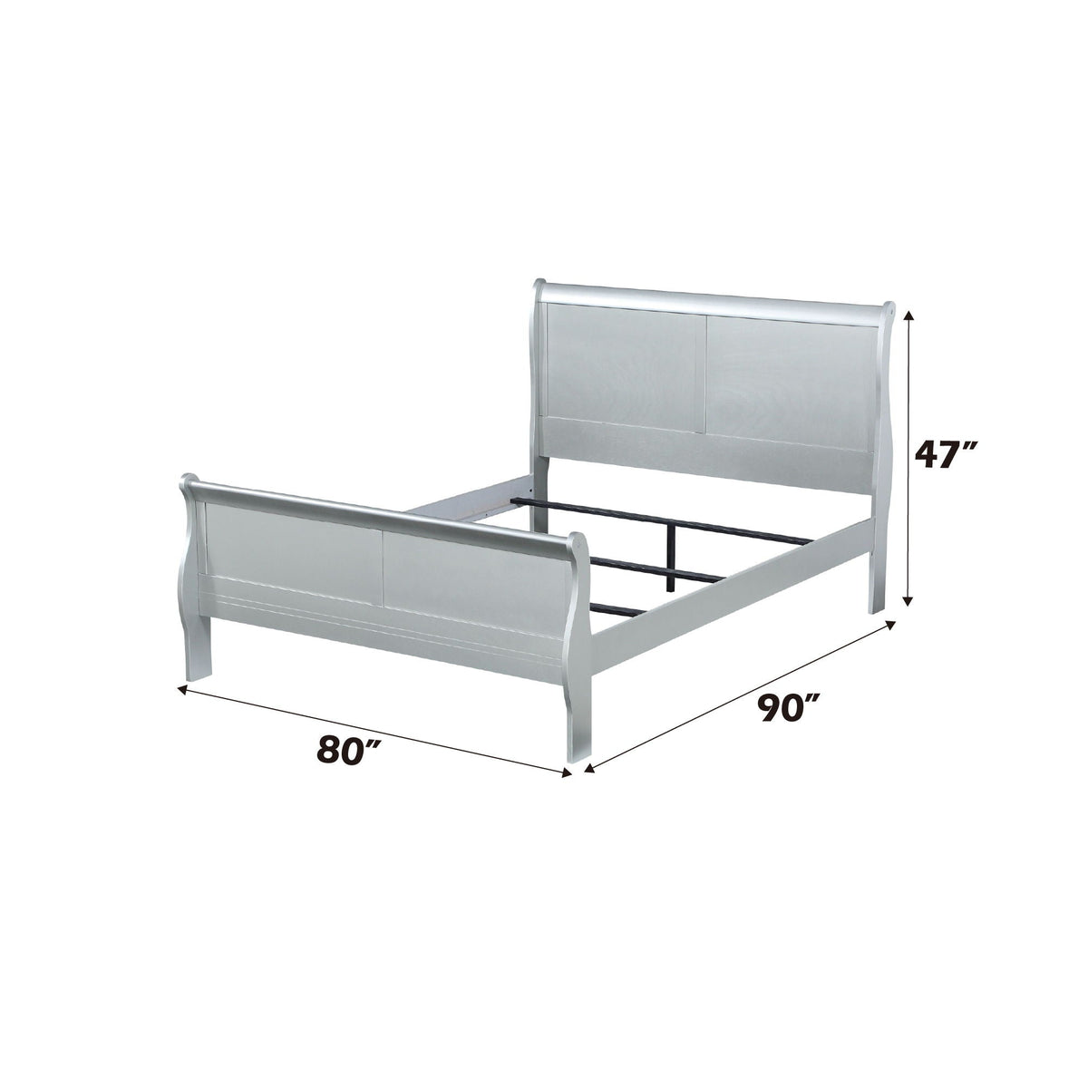 Urban Nest Louis Philippe Sleigh Style Bed with Classic Wood Construction - view 5