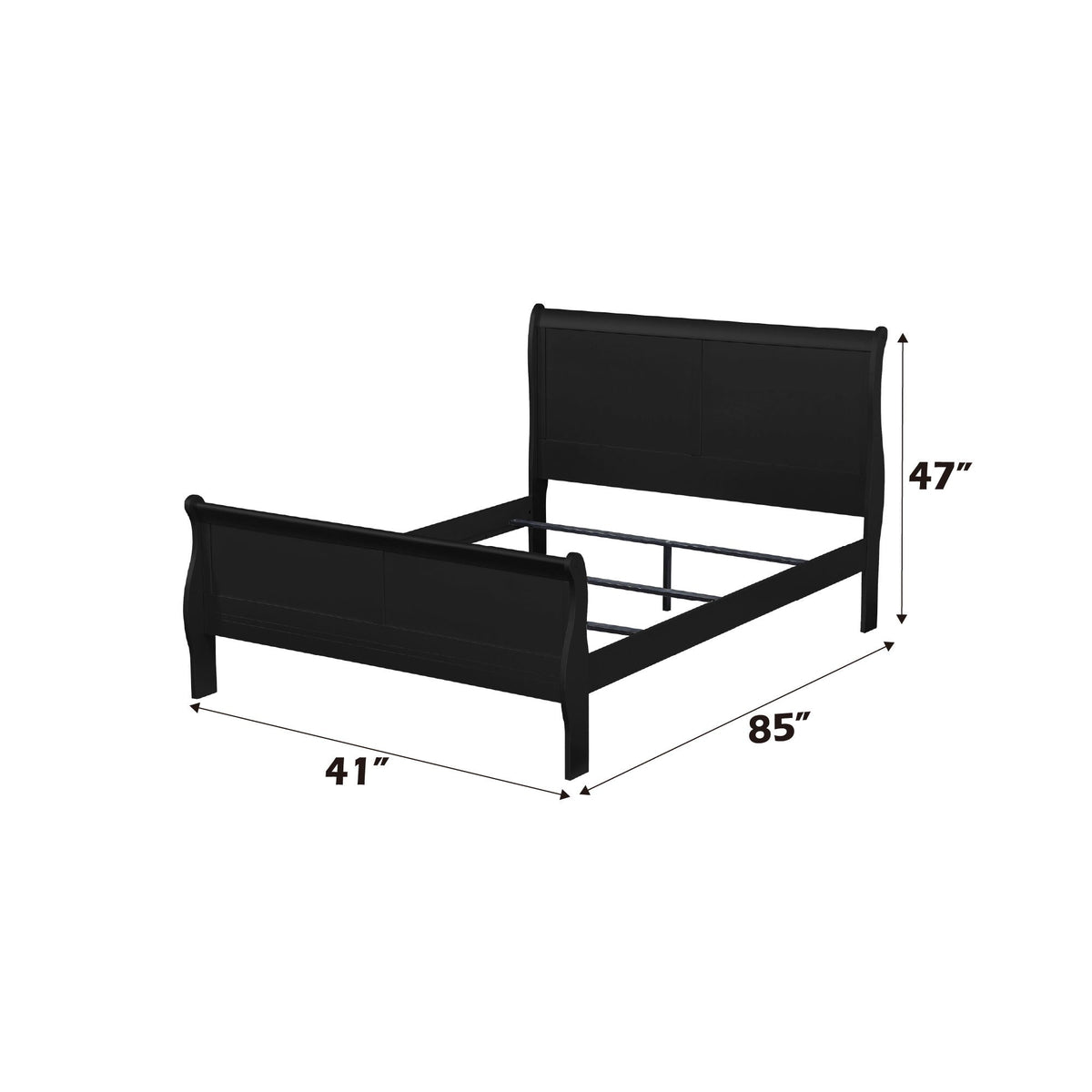 Urban Nest Louis Philippe Sleigh Style Bed with Classic Wood Construction - view 7