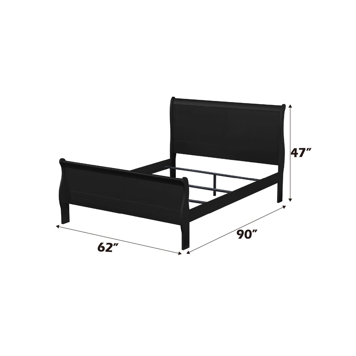 Urban Nest Louis Philippe Sleigh Style Bed with Classic Wood Construction - view 11