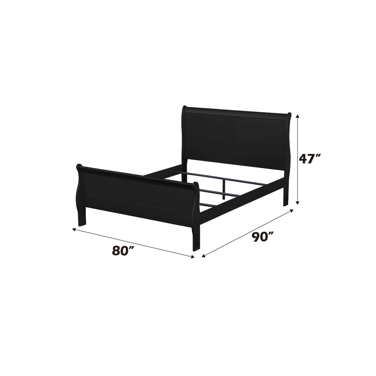 Urban Nest Louis Philippe Sleigh Style Bed with Classic Wood Construction - view 22
