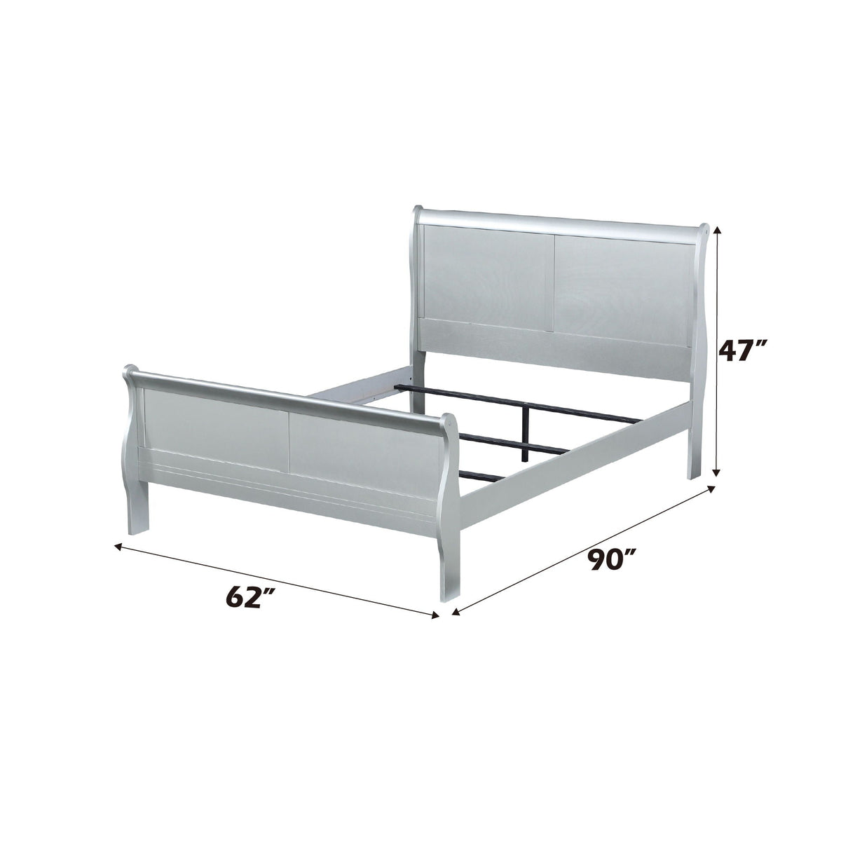 Urban Nest Louis Philippe Sleigh Style Bed with Classic Wood Construction - view 32