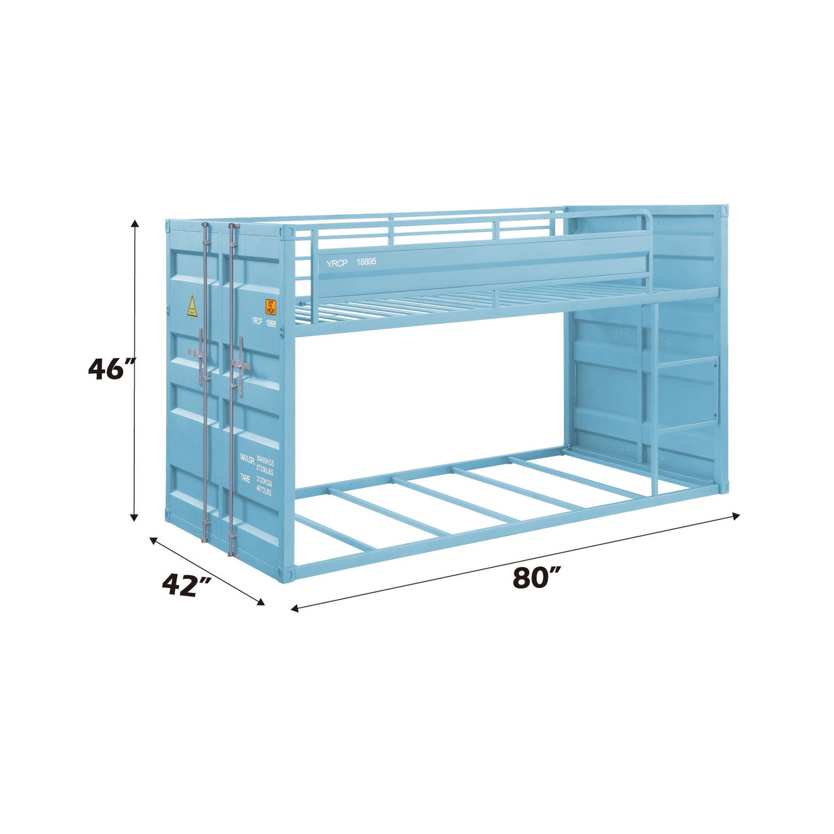 Urban Nest Metal Twin Over Twin Bunk Bed with Safety Guardrail - view 4