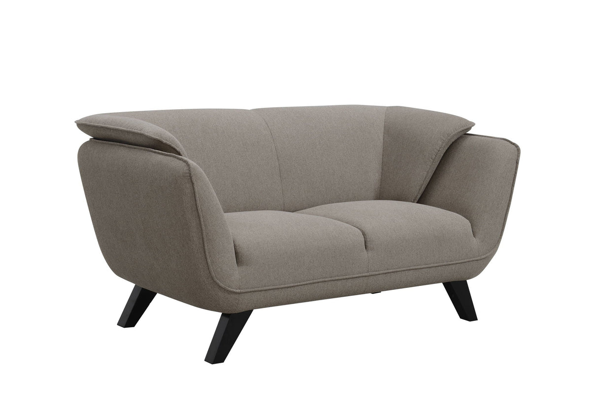 Urban Nest Nayeli Boucle Loveseat with Pocket Coil Seating in Dark Brown