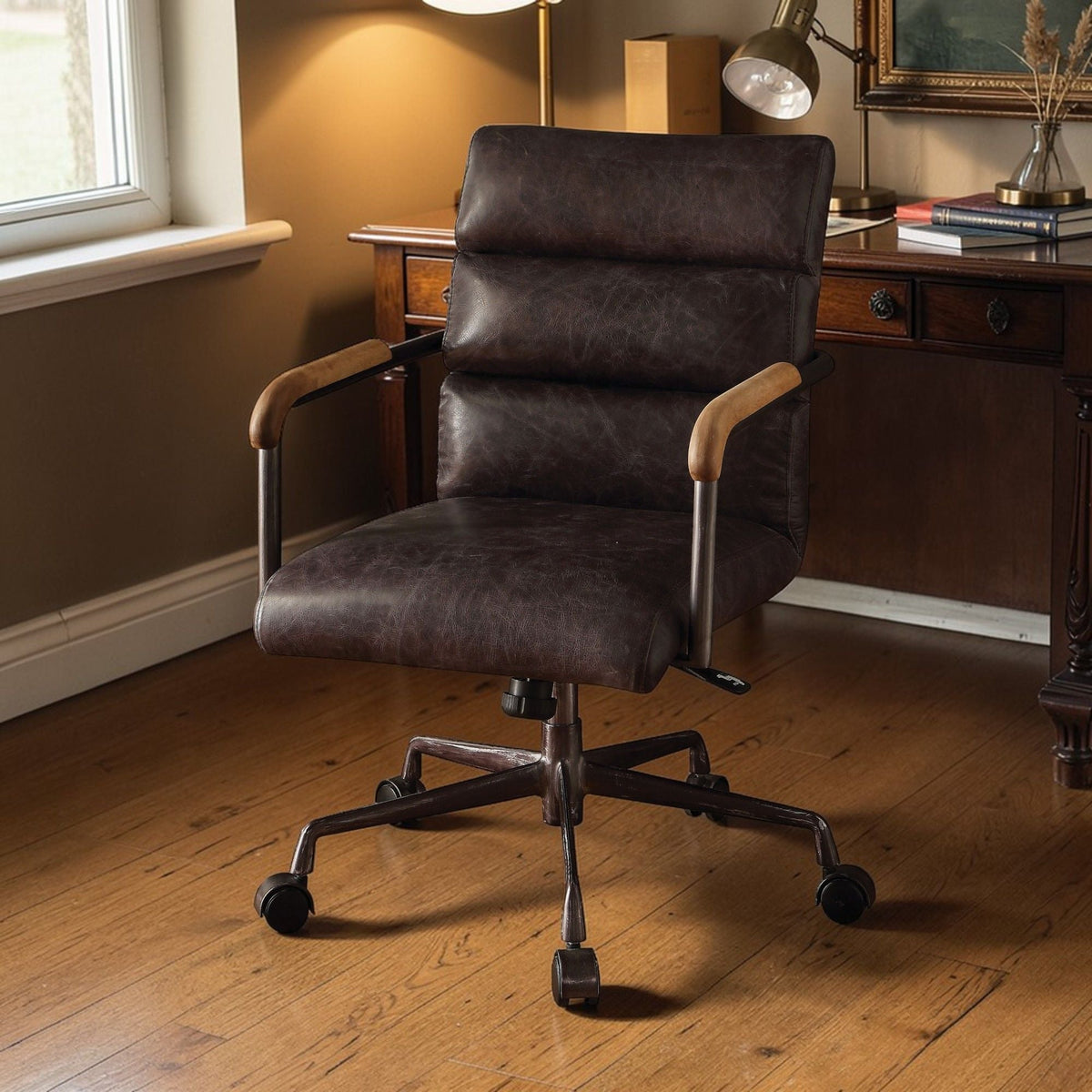 Urban Nest Retro Top Grain Office Chair with Swivel Function - view 4