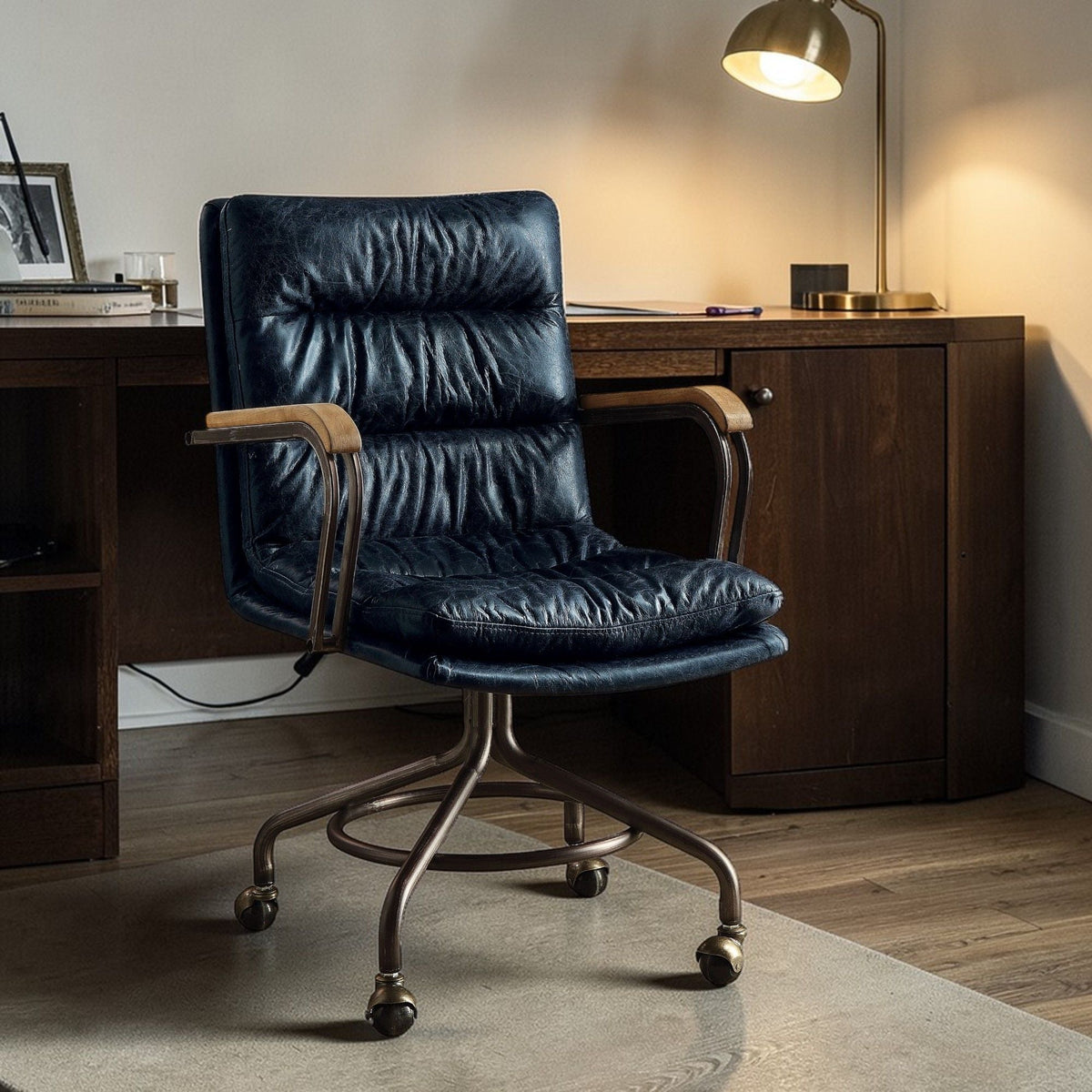 Urban Nest Retro Top Grain Office Chair with Swivel Function - view 5