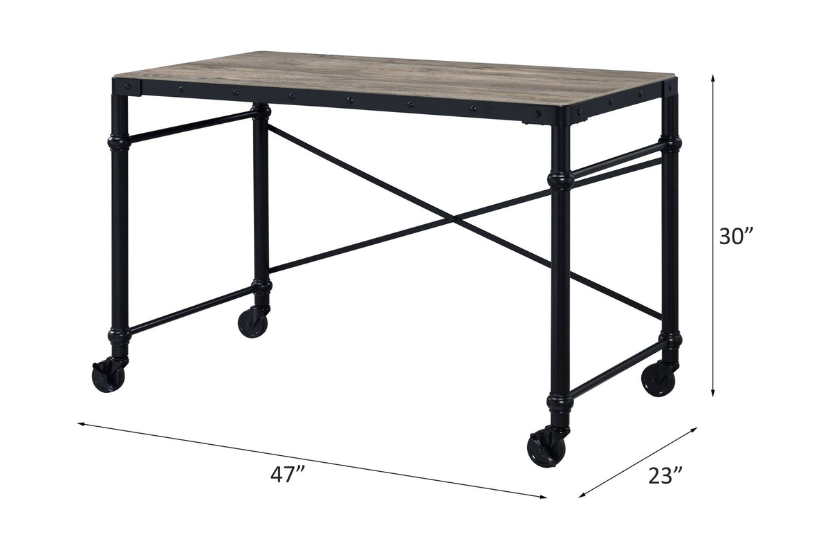 Oklarth - Rustic Writing Desk - Black / Oak - Best Buy Furniture