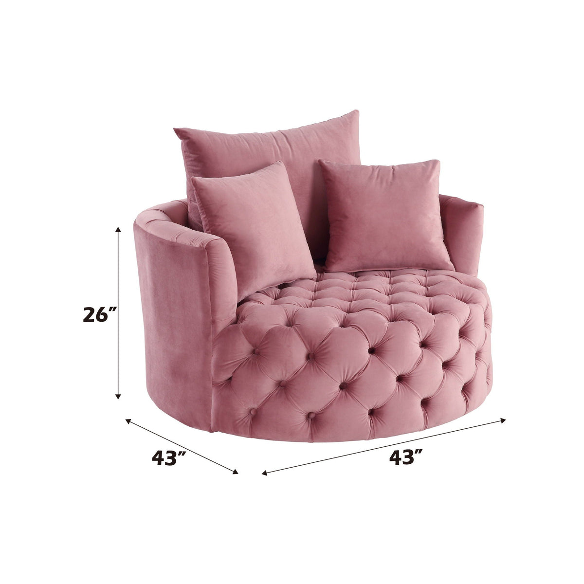 Urban Nest Velvet Swivel Accent Chair with Button Tufting - view 5