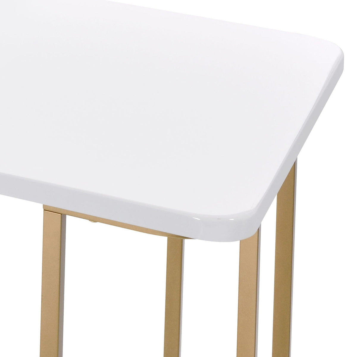 Estie - Writing Desk - White / Gold - Best Buy Furniture