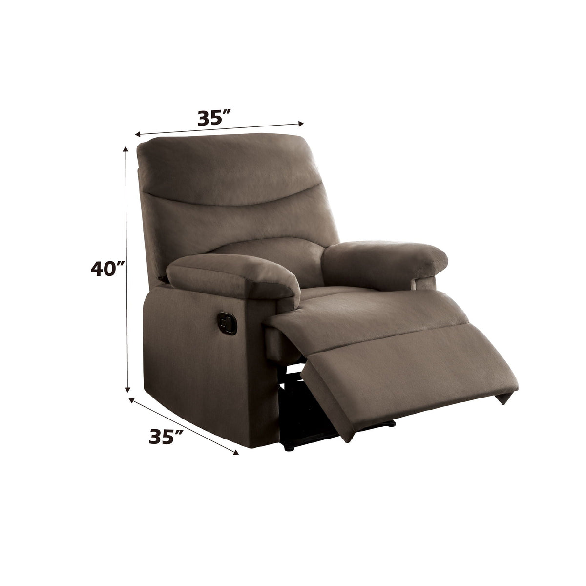 Urban Nest Woven Motion Recliner with Pillow-Top Arms - view 8