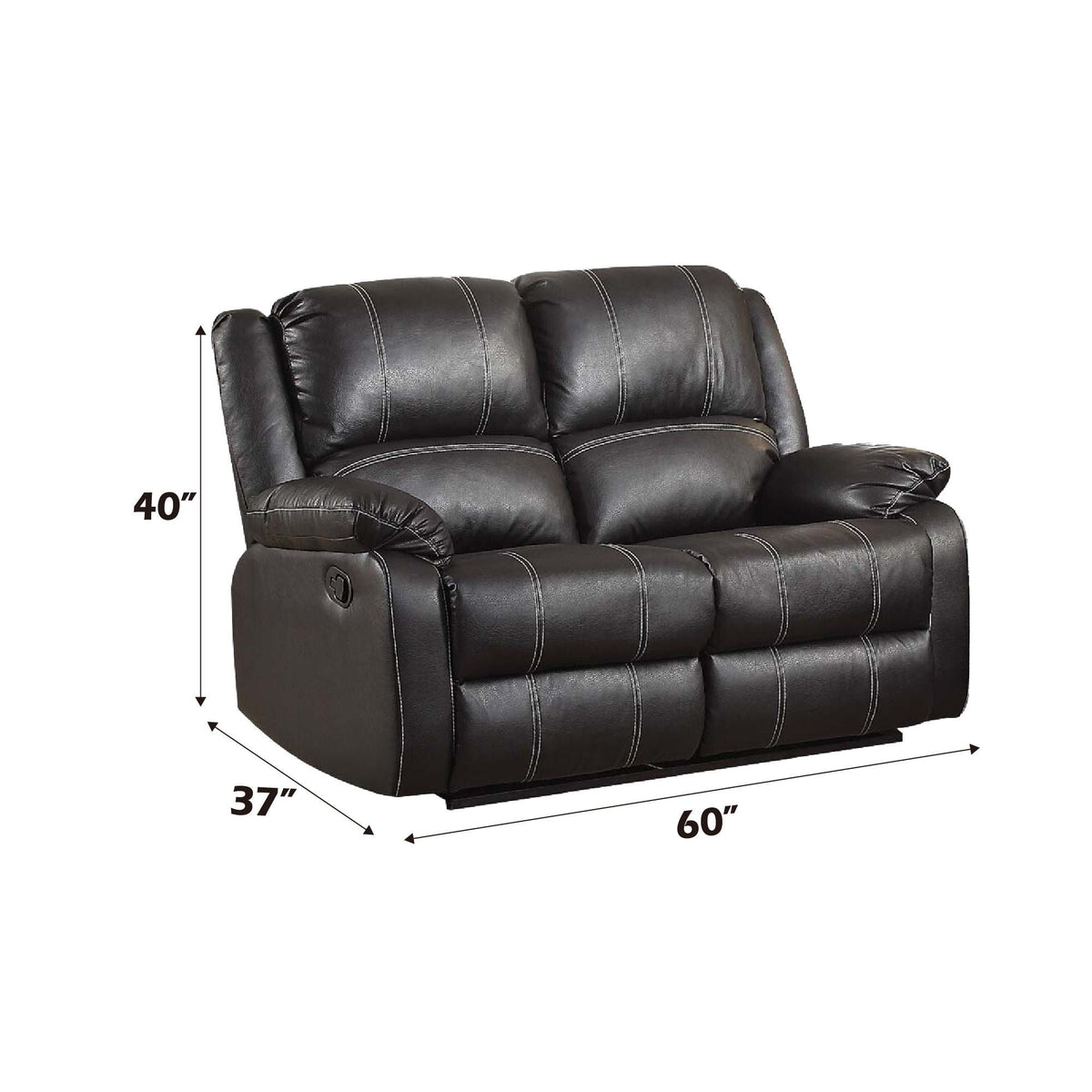 Urban Nest Zuriel Synthetic Recliner Loveseat with Manual Recline - view 3
