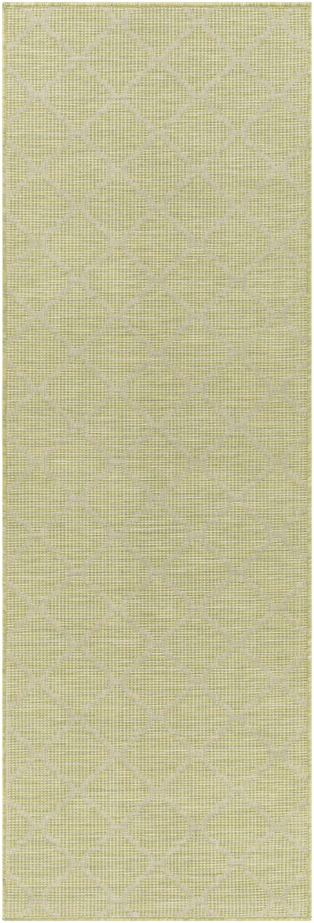 Unique Outdoor Trellis Area Rug, Olive Green - Clearance
