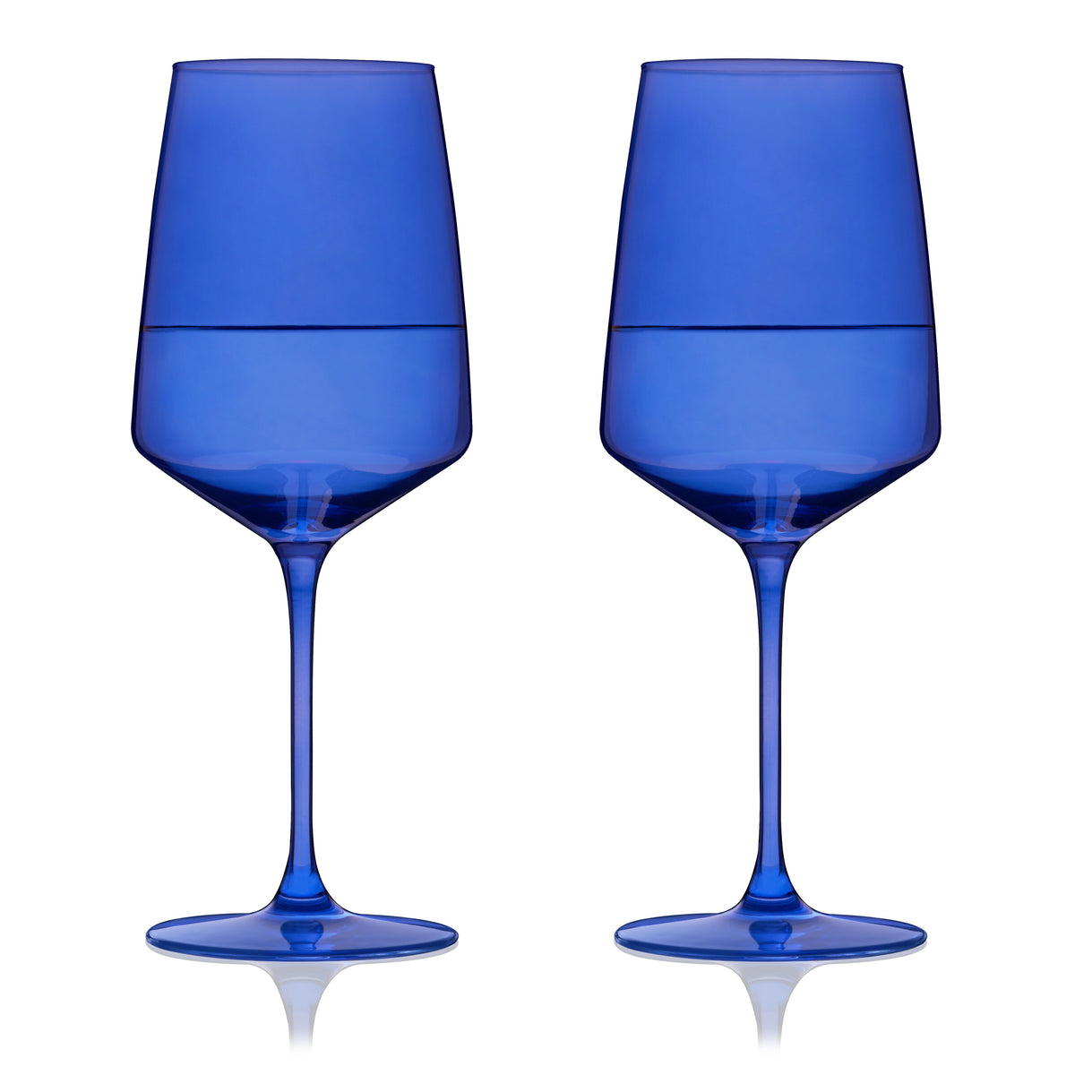 Reserve Nouveau Crystal Wine Glasses in Cobalt Set of 2