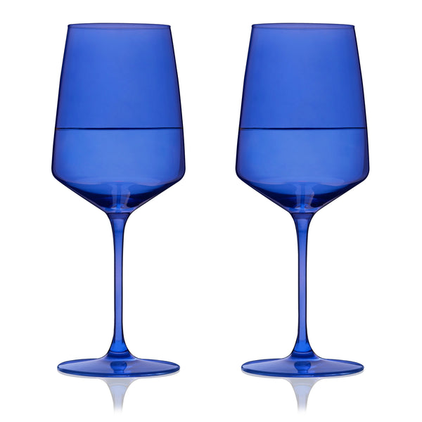 Reserve Nouveau Crystal Wine Glasses in Cobalt Set of 2