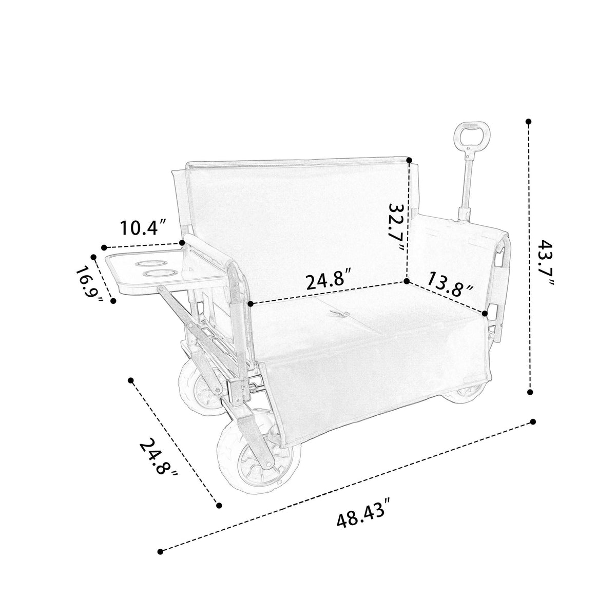 V4 Wagon World 3 in 1 Folding Wagon with Bench Seat and Rear Tabletop - view 2