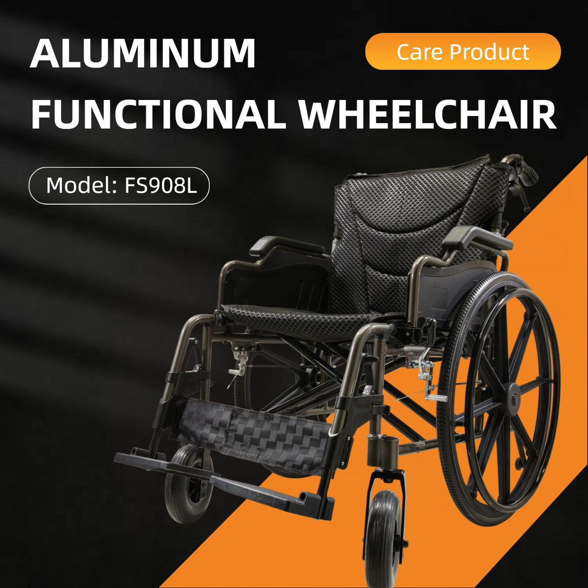 VELUNHOS Lightweight Foldable Transport Wheelchair with Double X Force Support - view 2