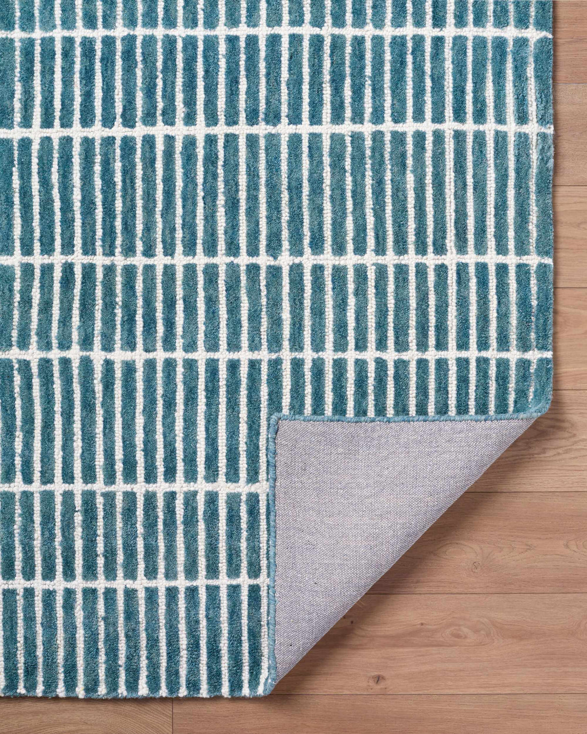 Finial Blue Wool Area Rug