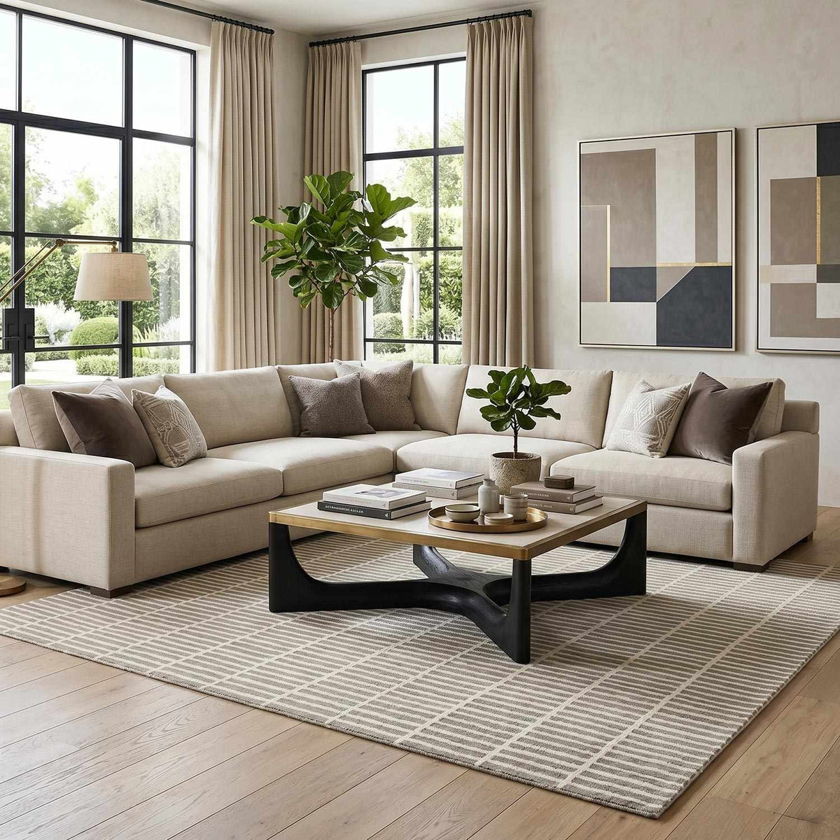 Finial Gray Wool Area Rug