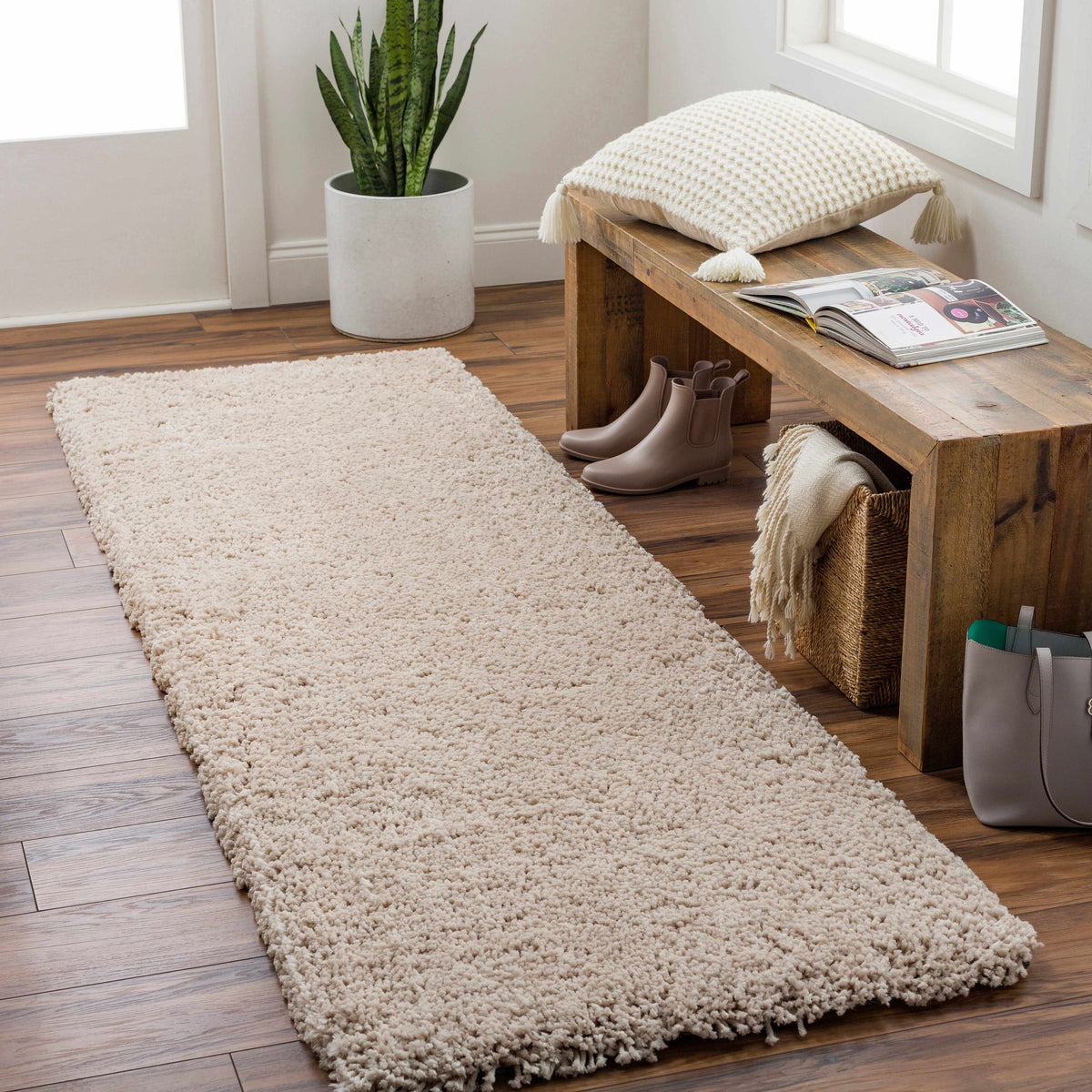 Wakeeney Beige Shag Rug - Clearance
