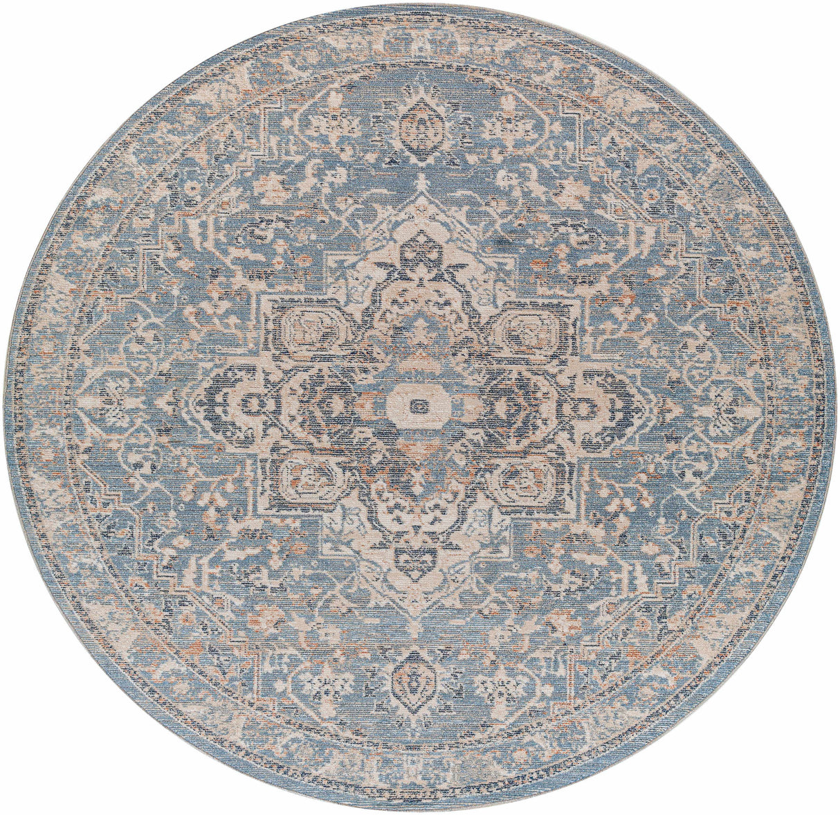 Buguey Cream&Blue Area Rug - Clearance