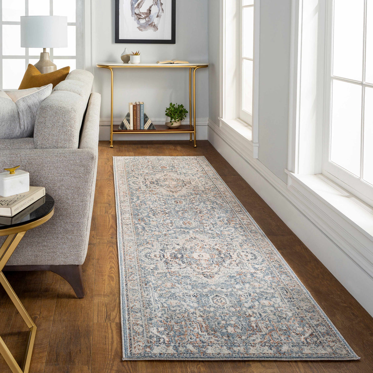 Buguey Cream&Blue Area Rug - Clearance