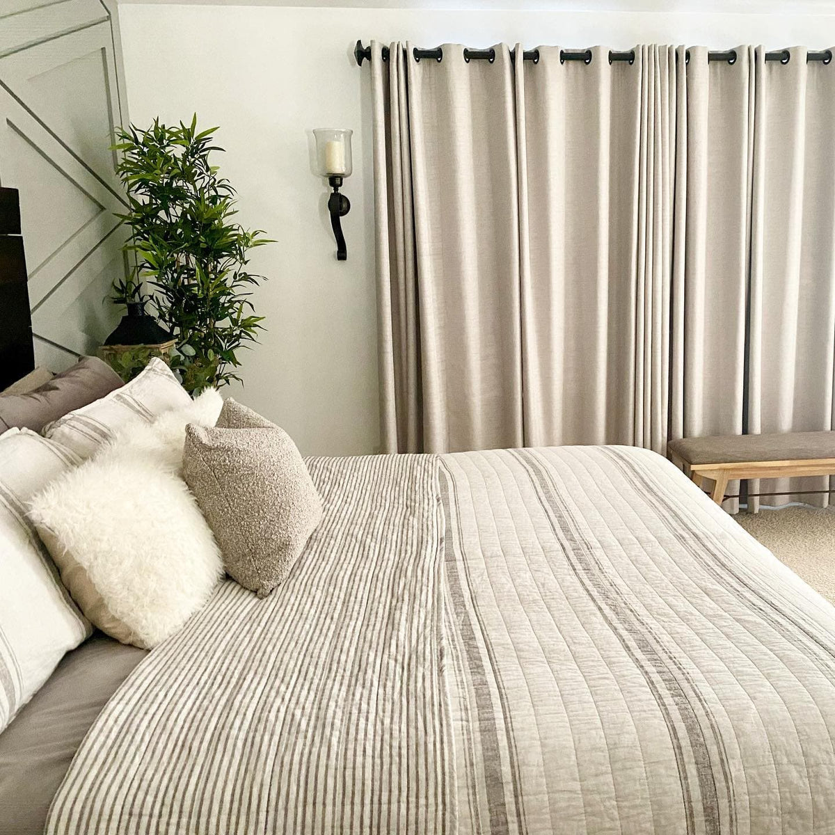 LushDecor Farmhouse Stripe Reversible Cotton Quilt Set - view 57