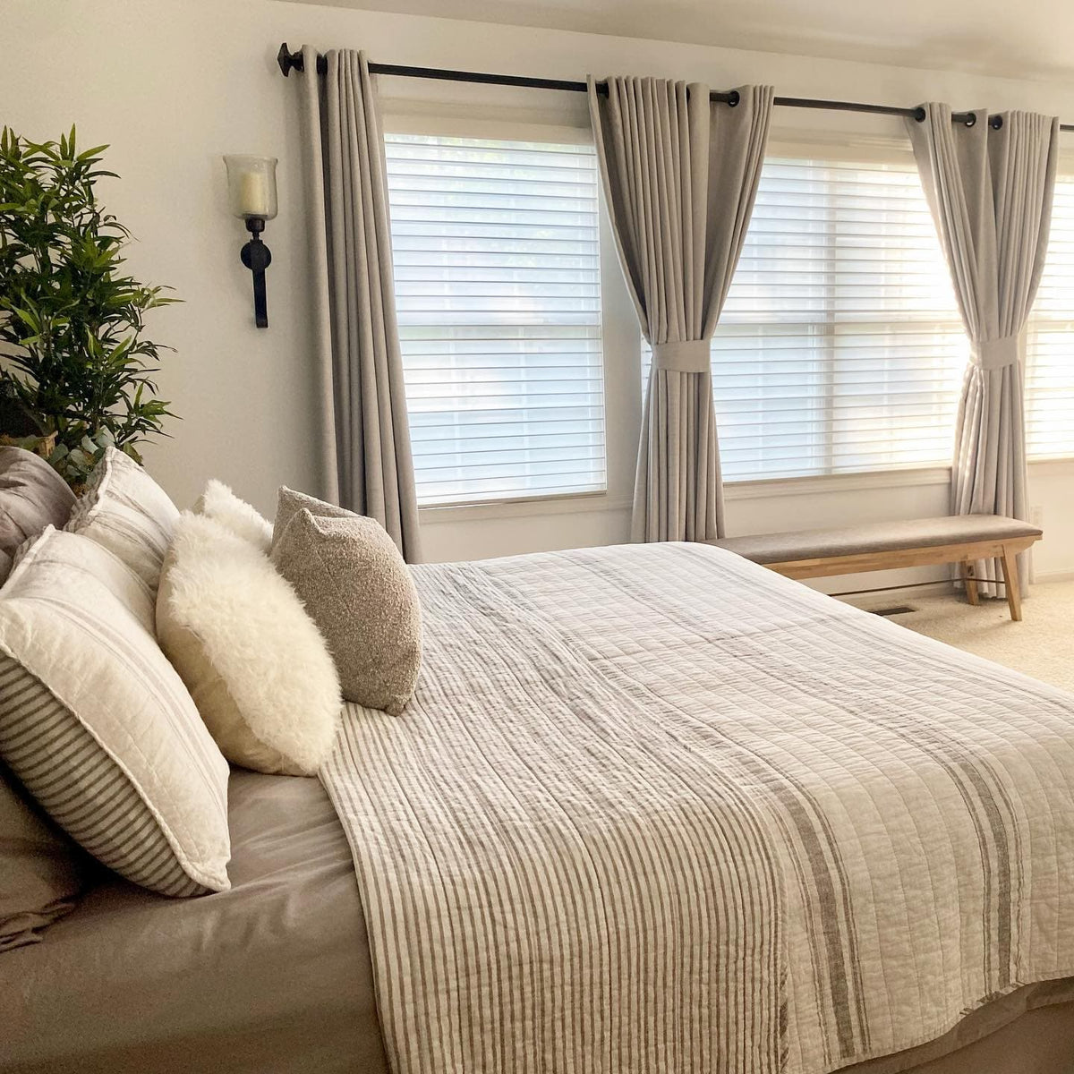 LushDecor Farmhouse Stripe Reversible Cotton Quilt Set - view 56