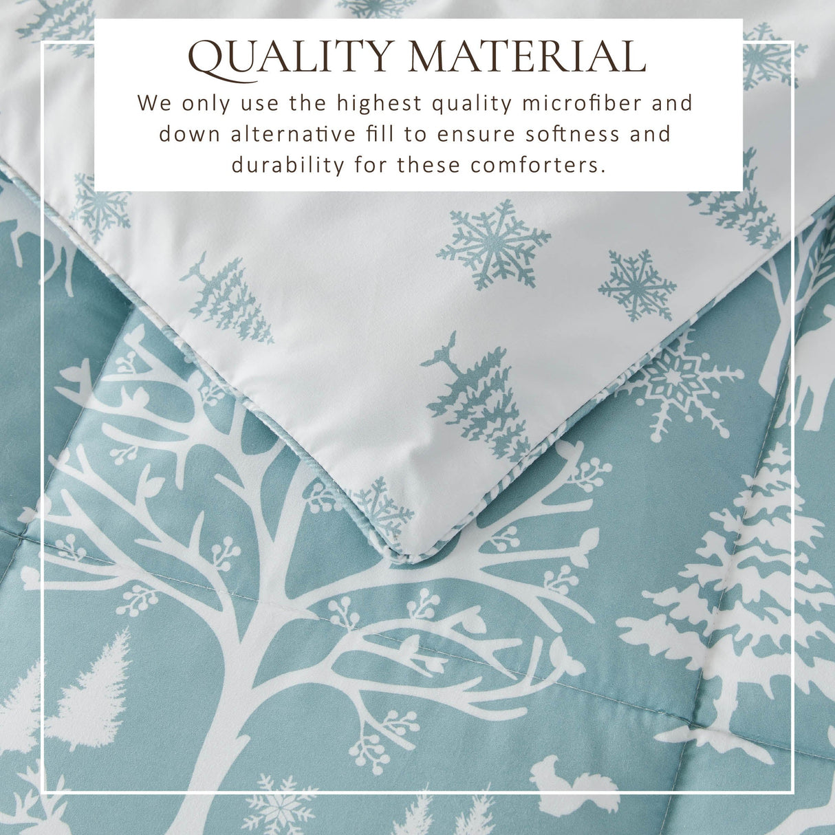 Reversible Christmas Comforter and Sham Set - Holiday Lodge Odette Collection