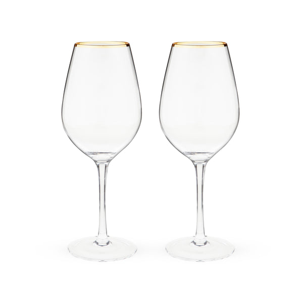 Gilded Stemmed Wine Glasses