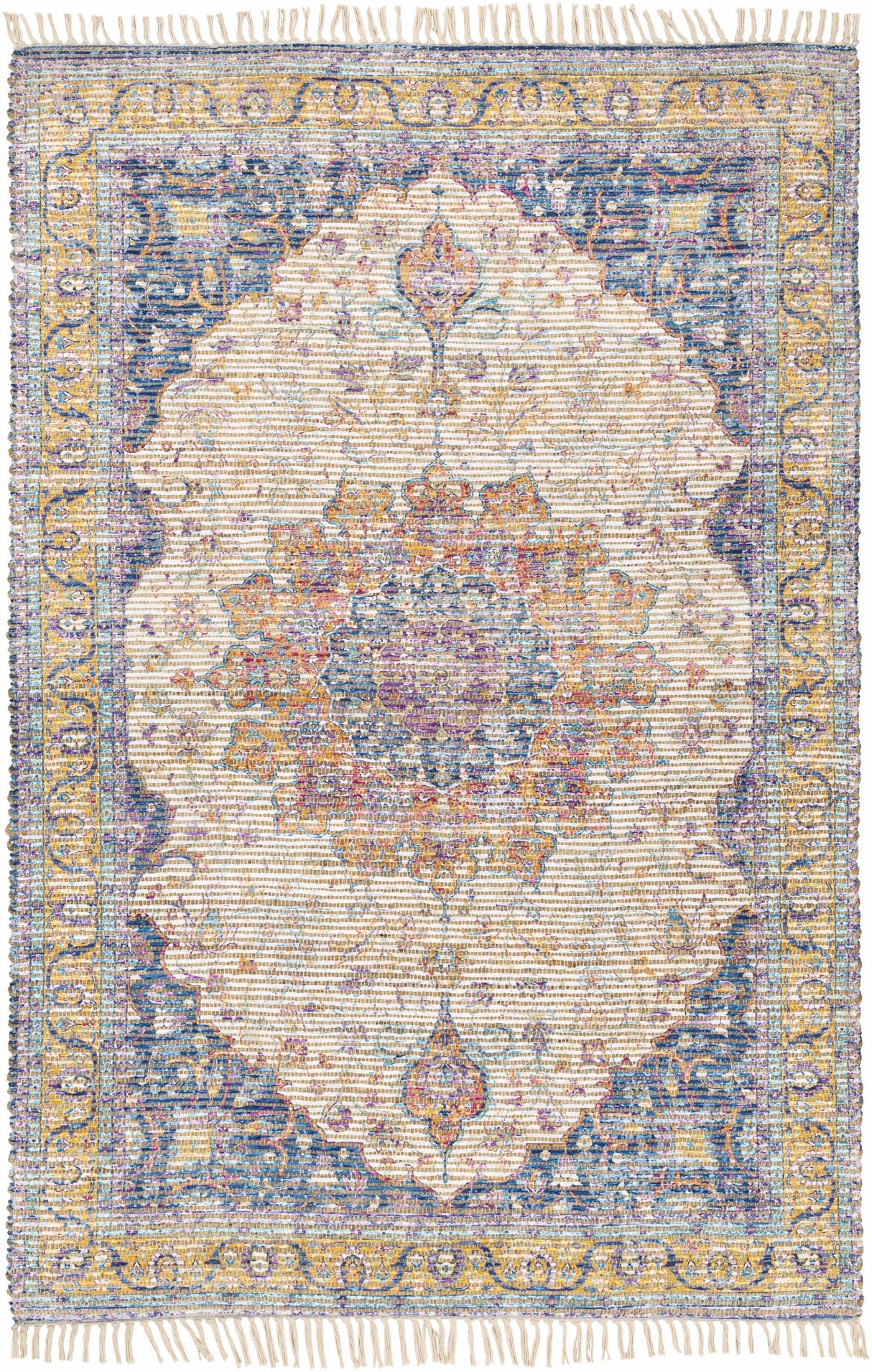 Wallburg Hand Woven Colorful Tassel Rug - Clearance