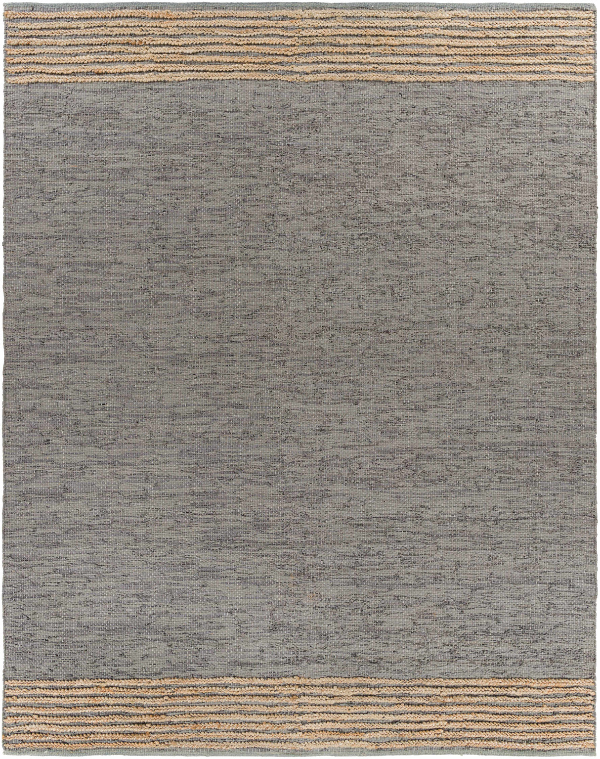 Wollert Gray Leather&Jute Rug - Clearance