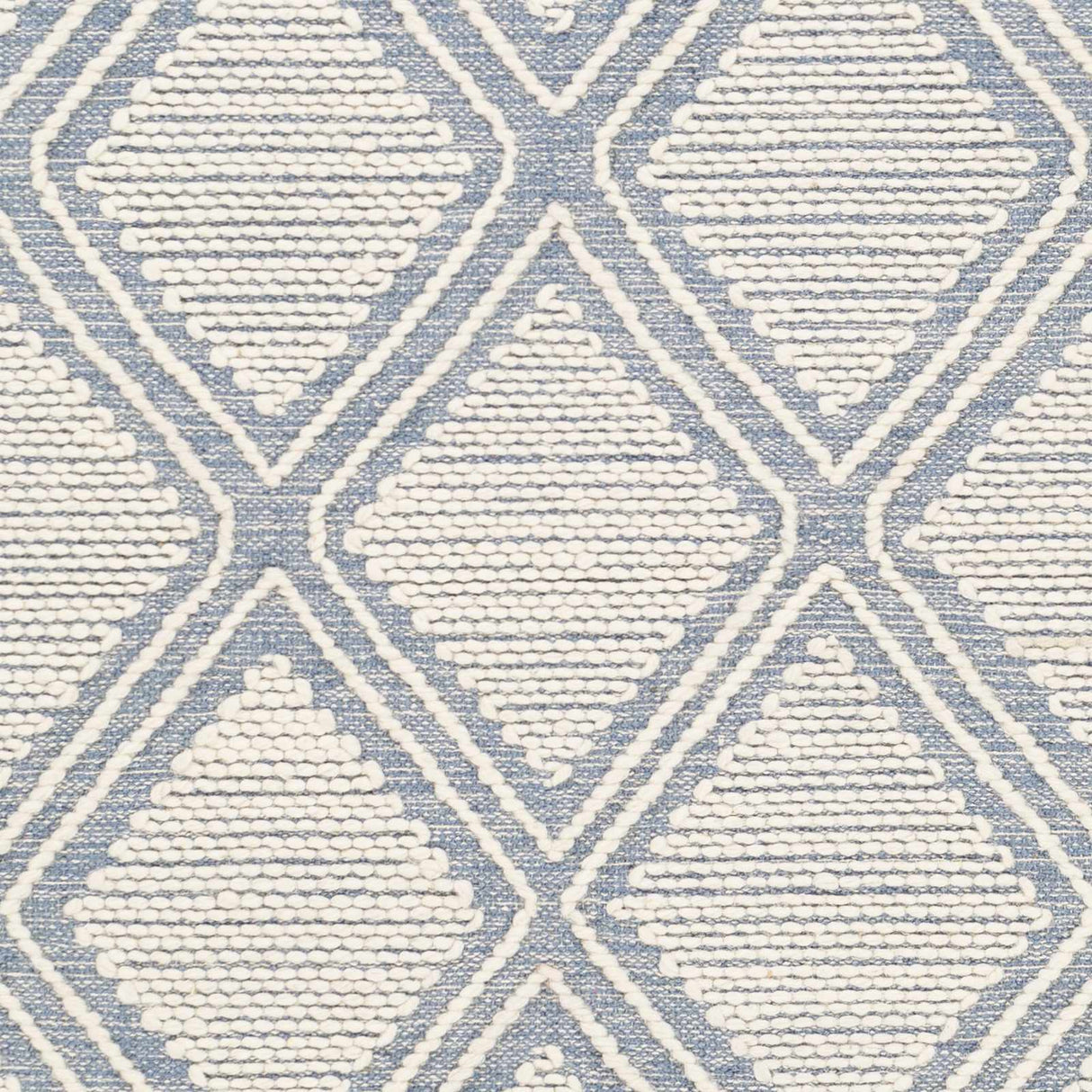 Wausa Denim Trellis on Cream Cotton/wool Rug - Clearance