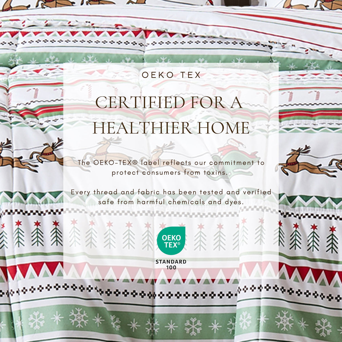 Reversible Christmas Comforter and Sham Set - Holiday / Lodge Odette Collection