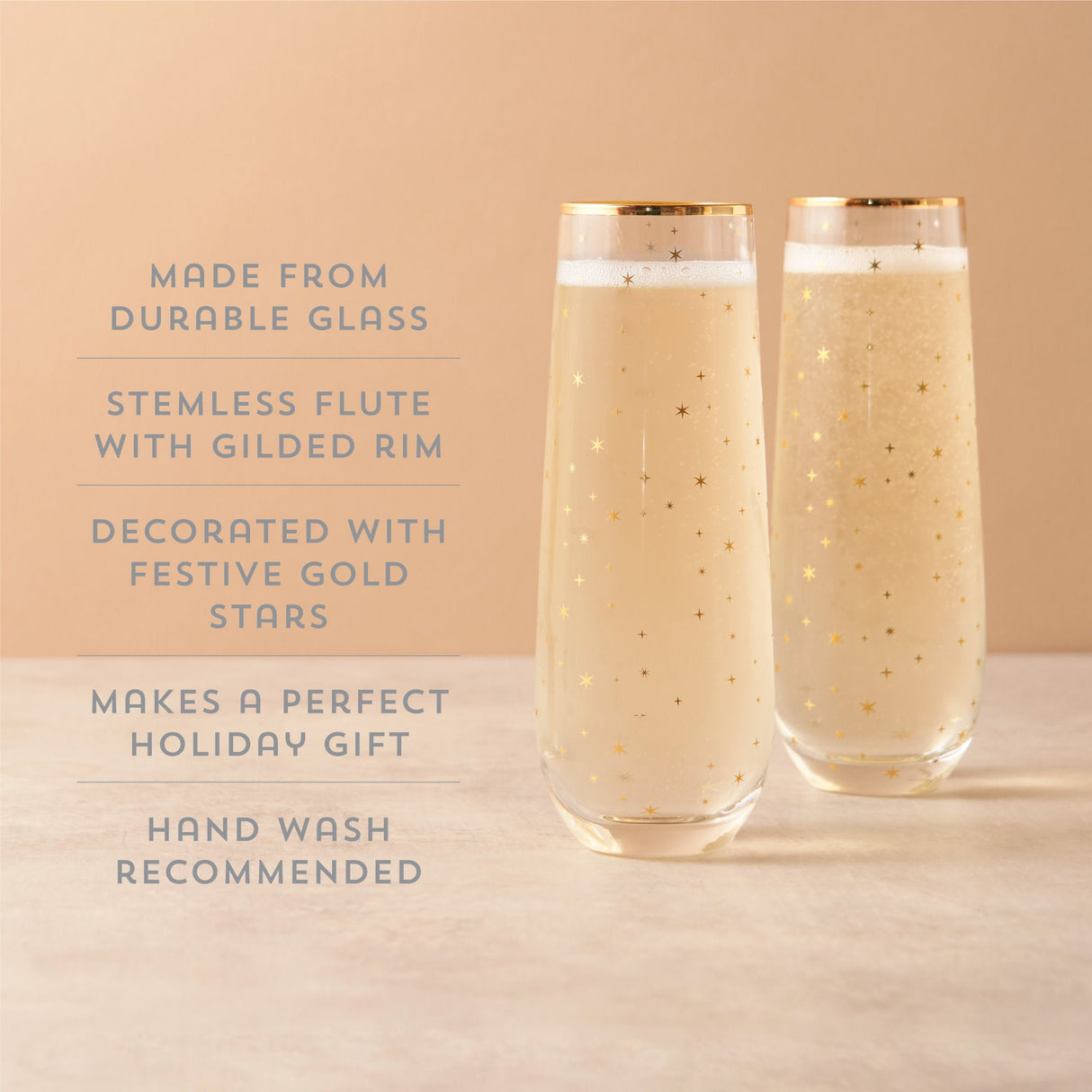Starlight Stemless Champagne Flutes