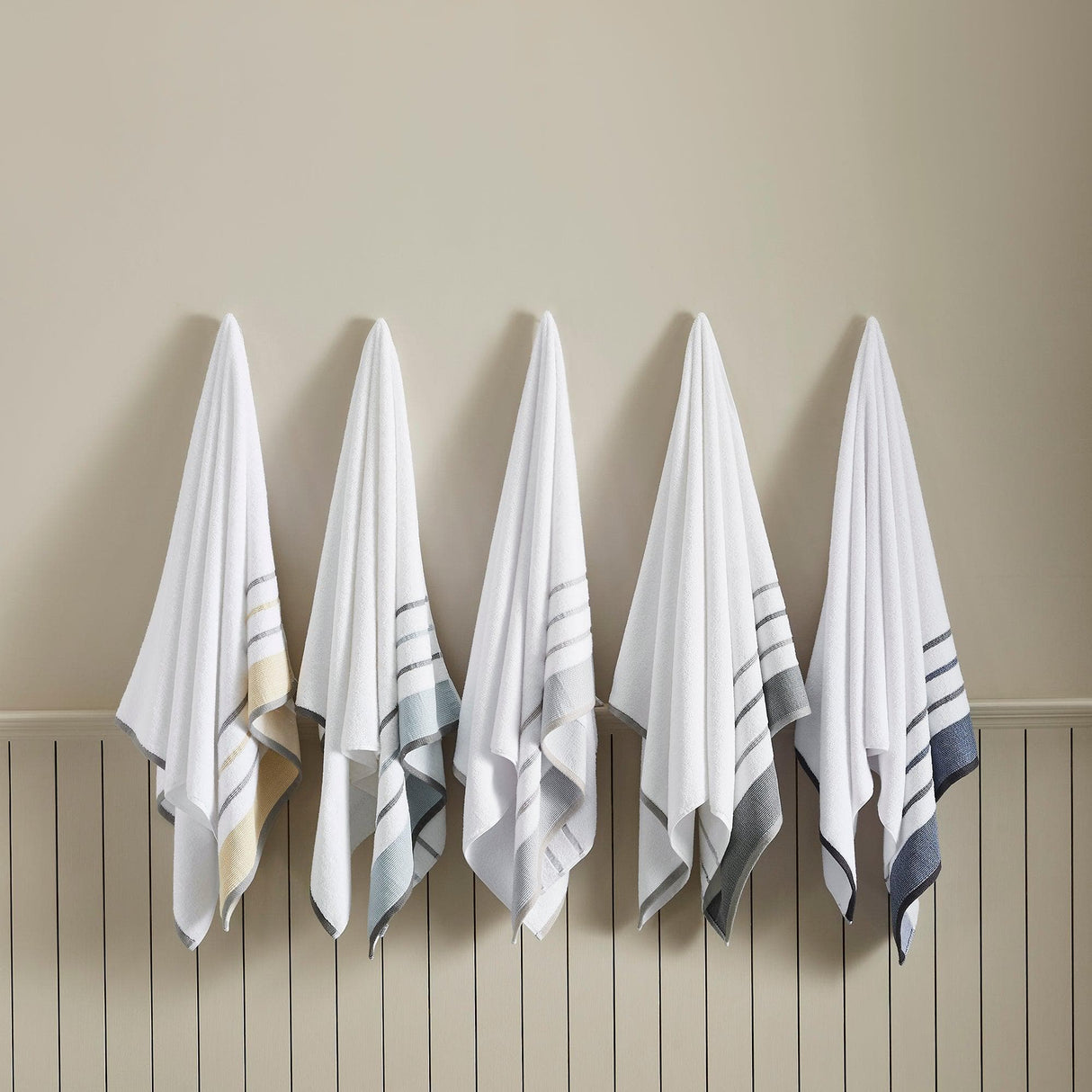 Decorative Cotton Stripe Bath Towel Set - Noelle Collection