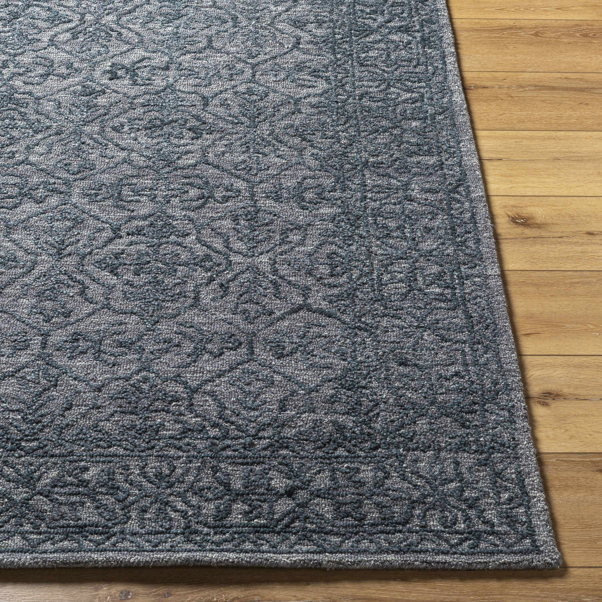 Yadid Black Wool Area Rug