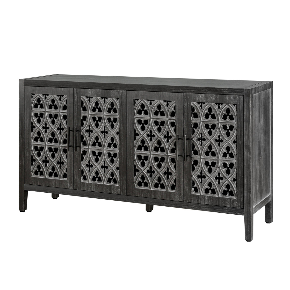 ZRUN FURNITURE Antique Four Door Sideboard with Hollow Doors - view 6