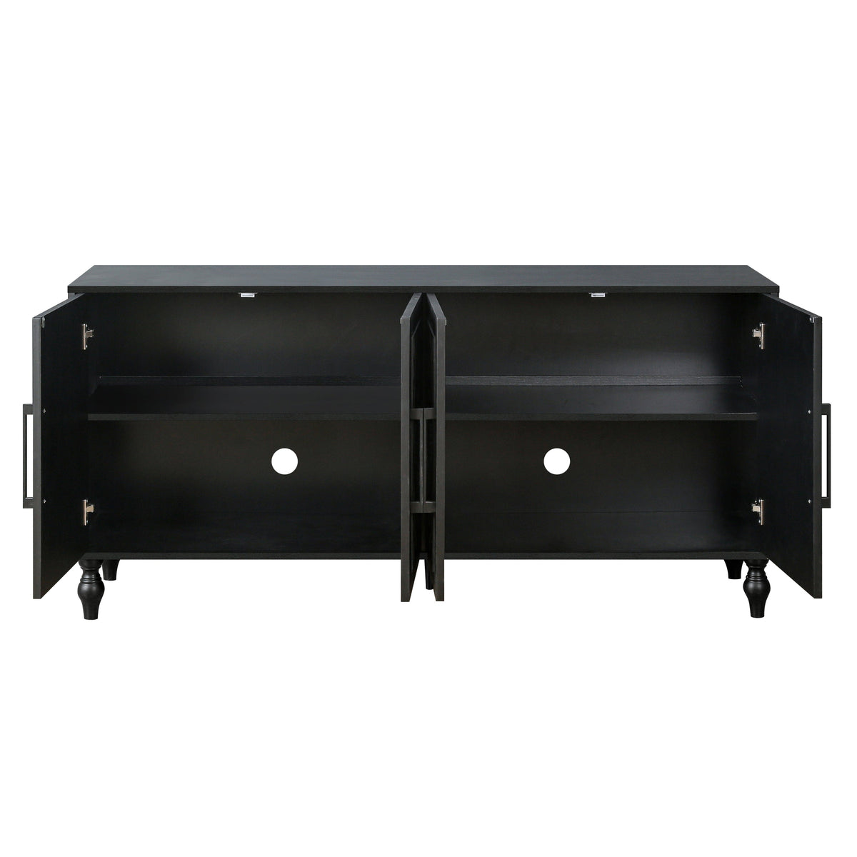 ZRUN FURNITURE Carved Flower Door Storage Cabinet with Metal Handles - view 10