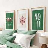 Trendy Green Christmas Holiday Art Nursery Decor