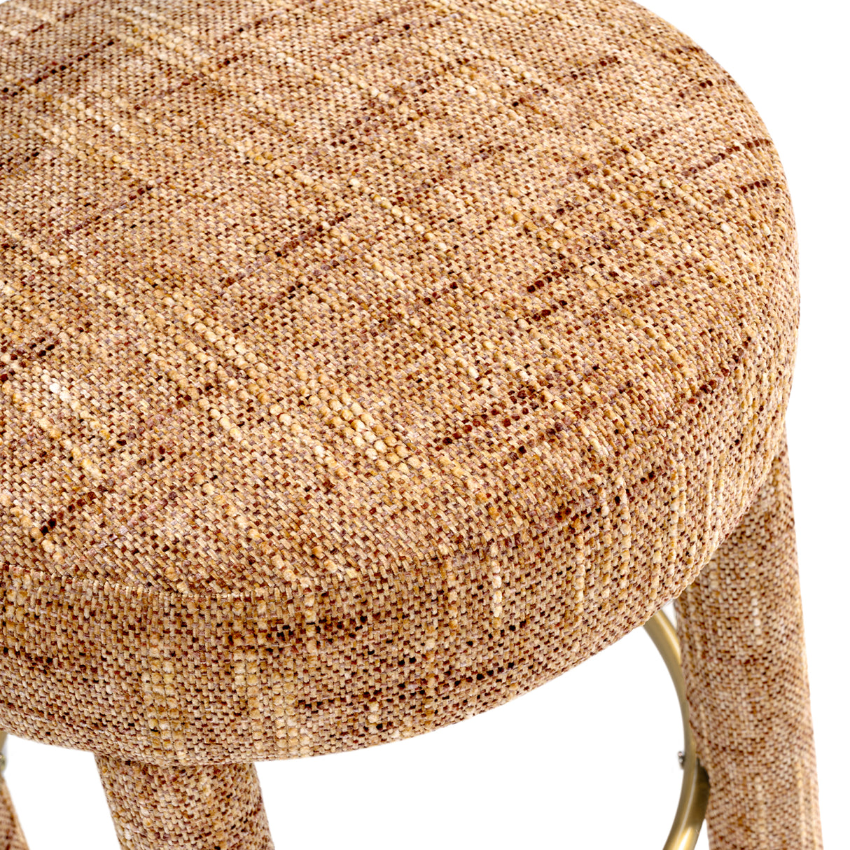 Penny Round Arched Fully Upholstered Counter Stool, Set of 2, Golden