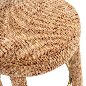 Penny Round Arched Fully Upholstered Counter Stool, Set of 2, Golden