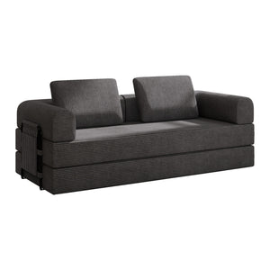 Convertible Sleeper Sofa Bed With Cylindrical Pillow