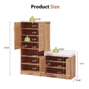 Multi Functional Shoe Storage Cabinet with Bench