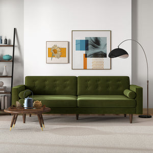 Casey Mid Century Modern Olive Sofa