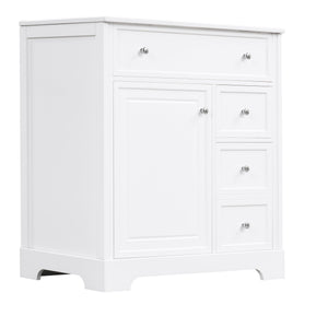 Bathroom Vanity With Sink Top, Cabinet With Door And 2 Drawers - White