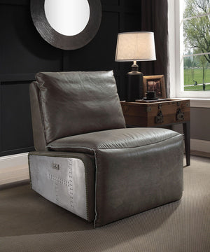 Metier - Power Motion Recliner - Gray / Aluminum - Best Buy Furniture